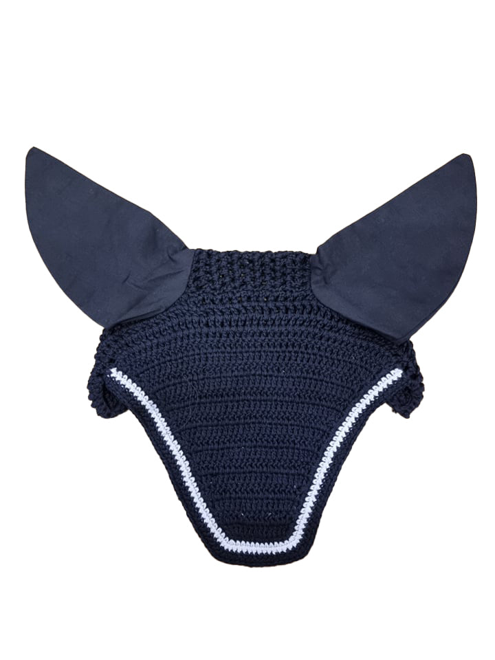 Horse Masters Black Horse Fly Veil Bonnet