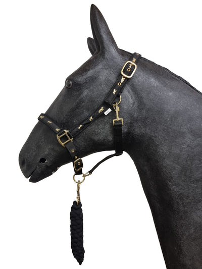 Horse Masters Padded Horse Print Headcollar and Leadrope