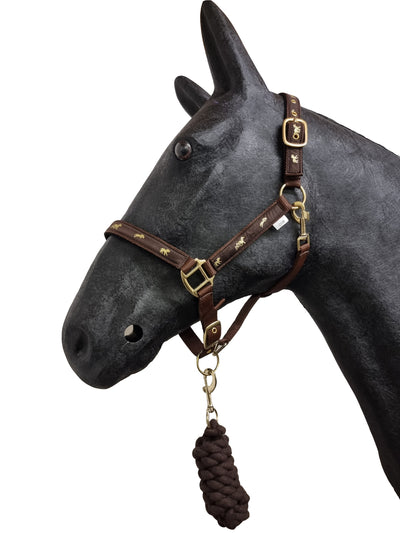 Horse Masters Padded Horse Print Headcollar and Leadrope