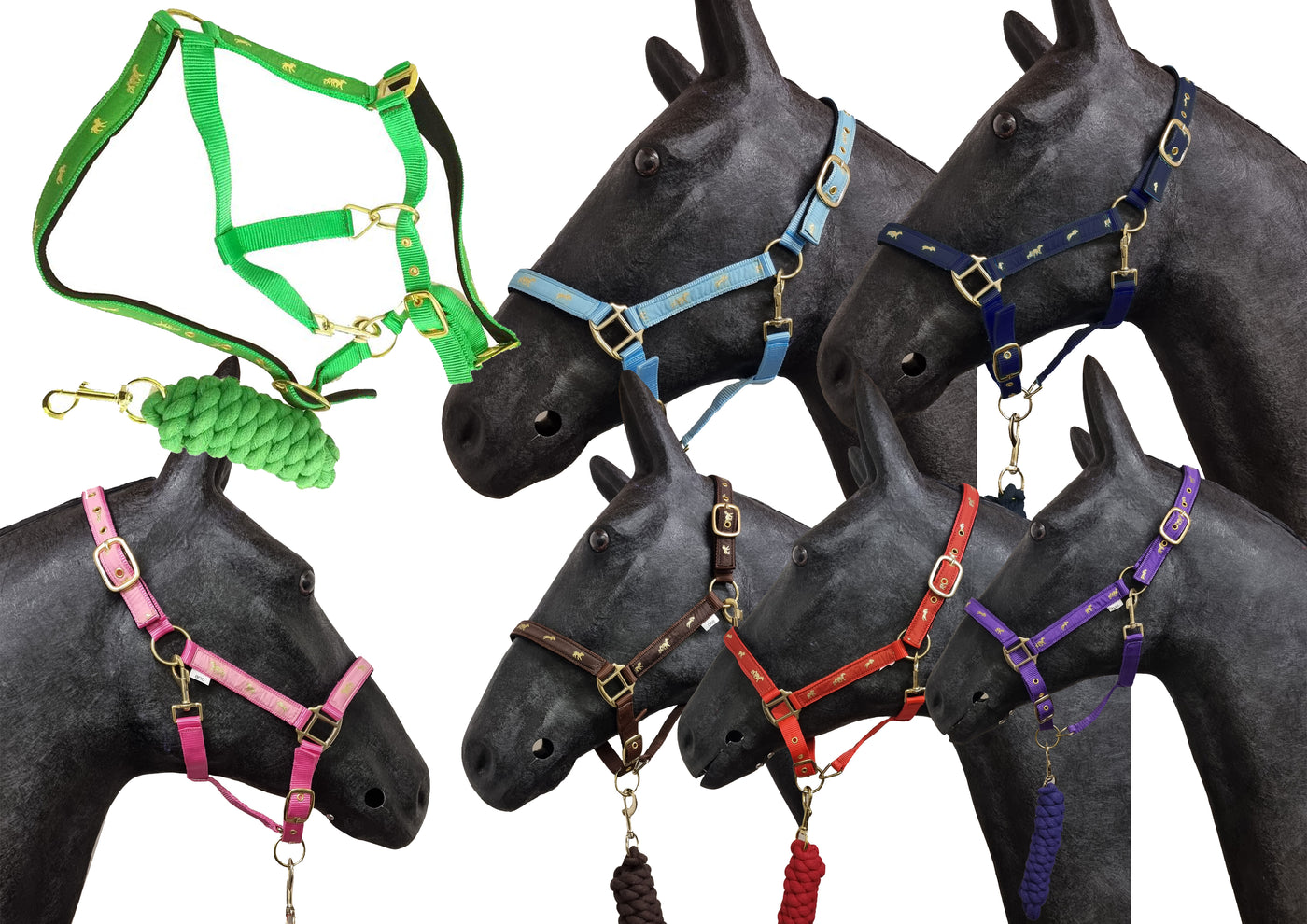 Horse Masters Padded Horse Print Headcollar and Leadrope