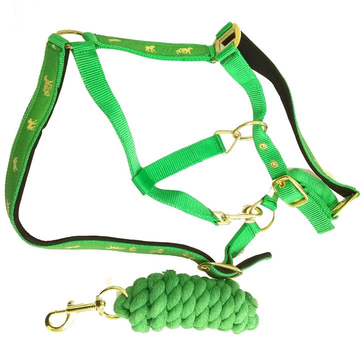 Horse Masters Padded Horse Print Headcollar and Leadrope