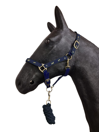 Horse Masters Padded Horse Print Headcollar and Leadrope