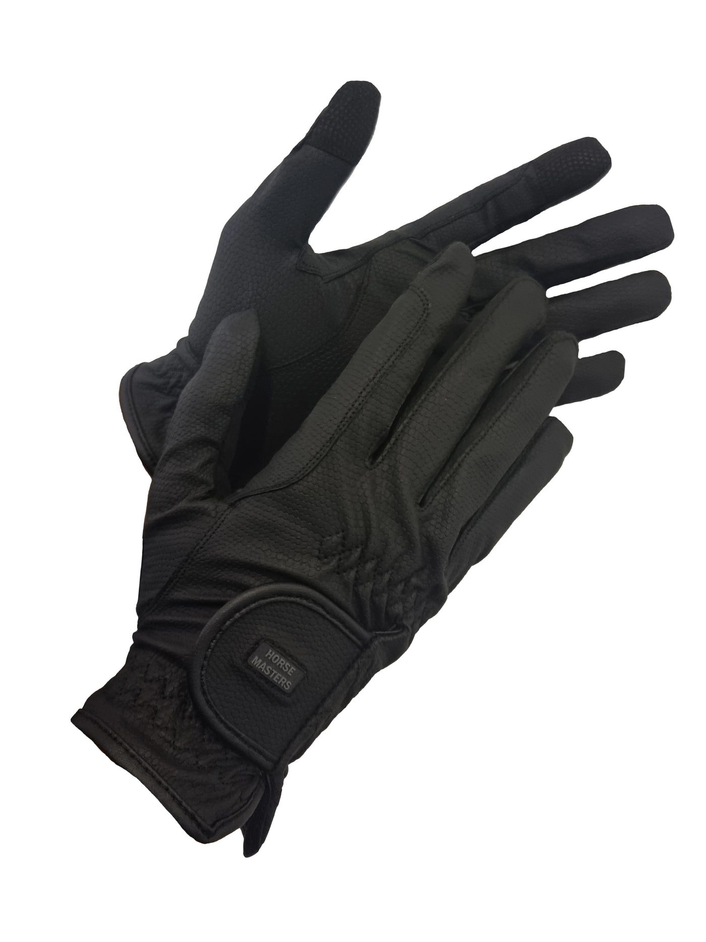 Horse Masters Leather-style, Air Mesh and Lycra Riding Gloves with Touchscreen Compatible