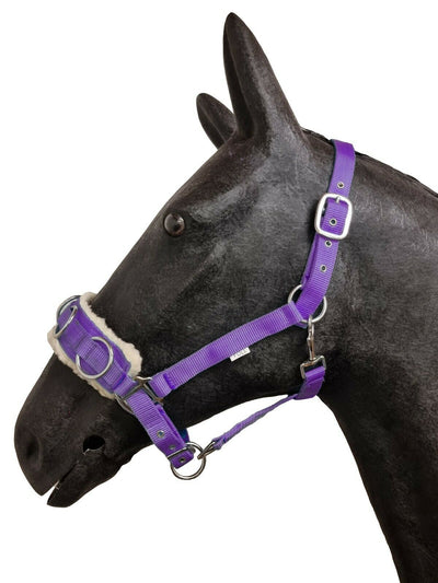 Best On Horse Black and Purple Fleece Lined Lunging Cavesson