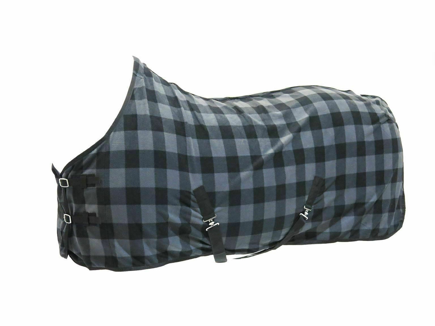 Best On Horse Black Cheque Fleece Rug